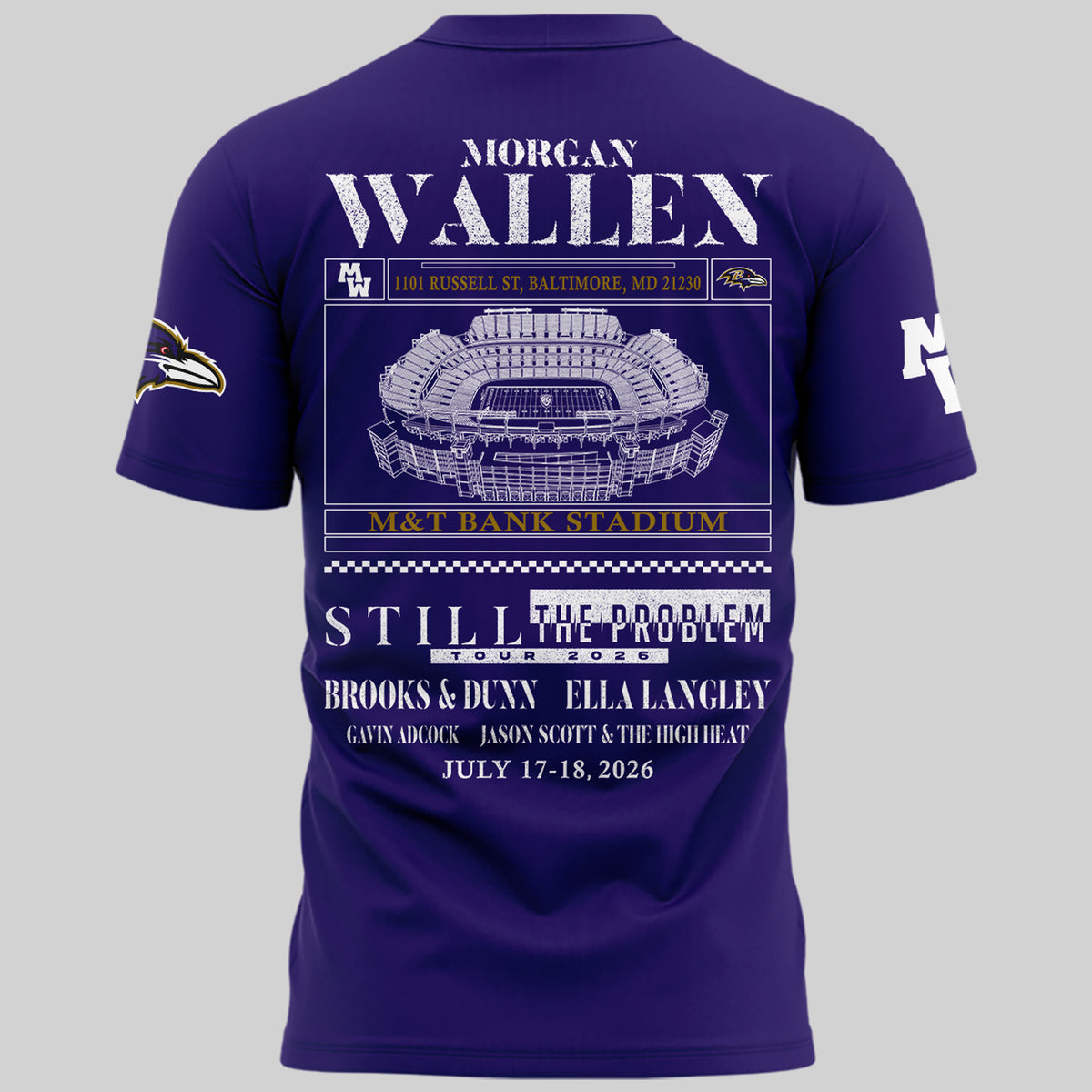 Exclusive Version Baltimore Ravens x Morgan Wallen Tshirt 2026