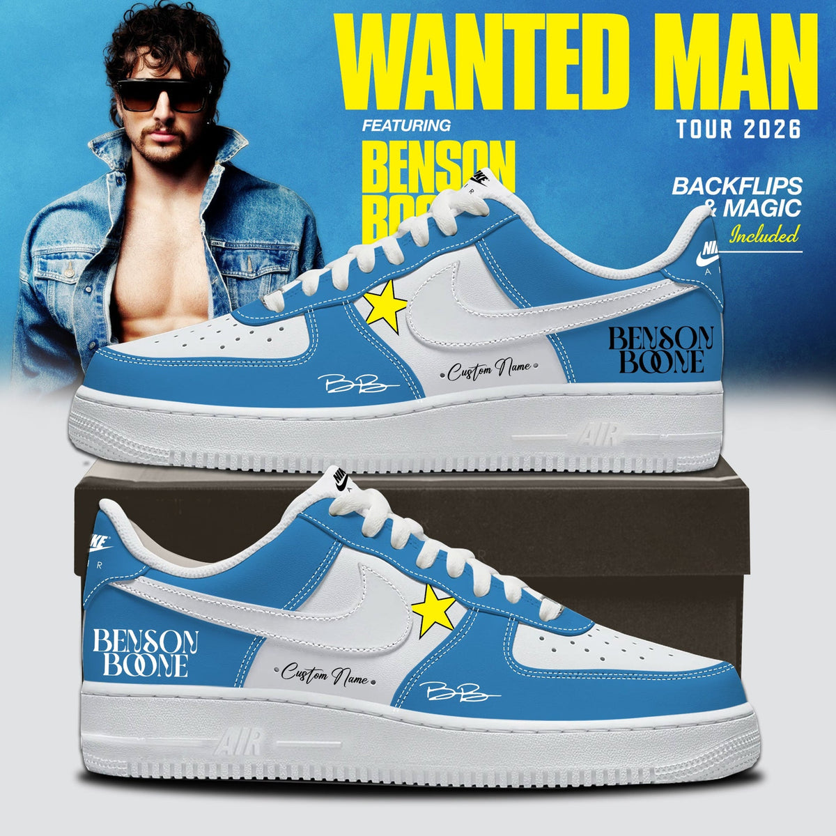 ..Benson Boone Wanted Man signed Shoes 1