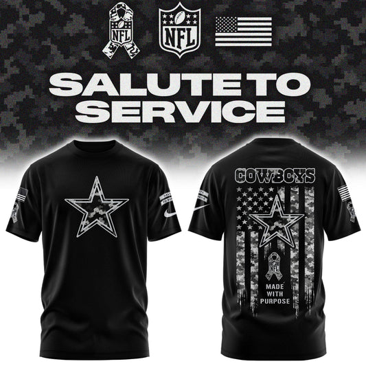 Limited Edition Dallas Cowboys Salute To Service “Made With Purpose” T-shirt
