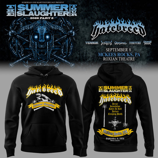 Limited Edition Summer Slaughter Tour 2026 in McKees Rocks, PA Hoodie