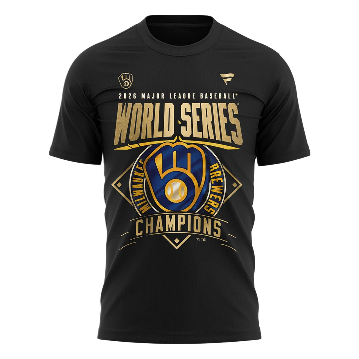 Official Black Milwaukee Brewers 2026 World Series Champions T- Shirt