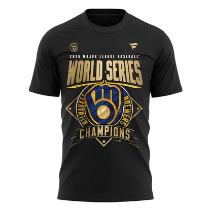 Official Black Milwaukee Brewers 2026 World Series Champions T- Shirt
