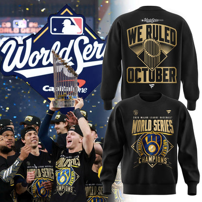 Official Black Milwaukee Brewers 2026 World Series Champions Sweater