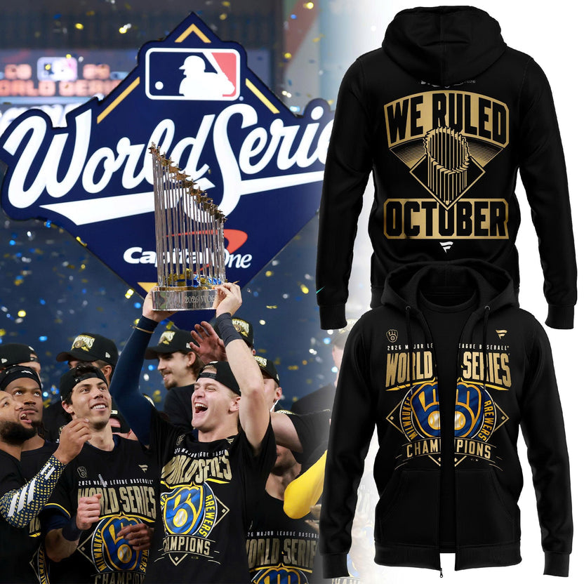 Official Black Milwaukee Brewers 2026 World Series Champions Zip Hoodie